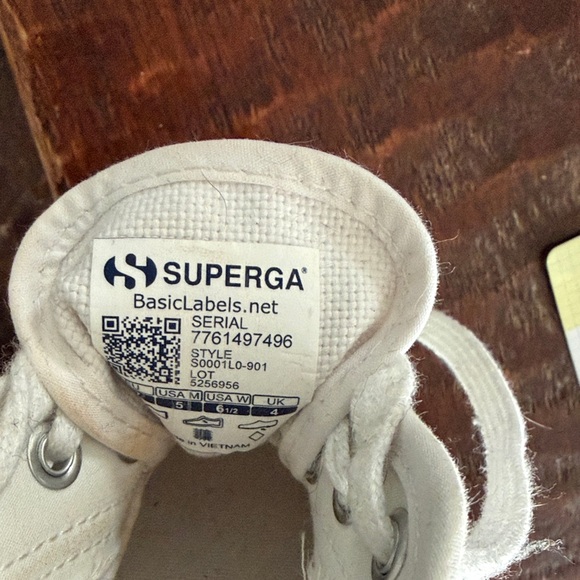 Superga Women's White Canvas Platform Sneakers size 37 - Picture 5 of 5